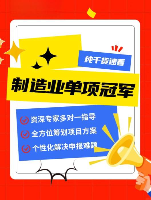 单项冠军申报辅导(单项冠军是什么意思)自贡市